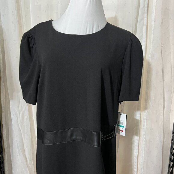 DKNY Womens Faux Wrap Polyester Sheath Dress Sz 2 in Black - Picture 4 of 11